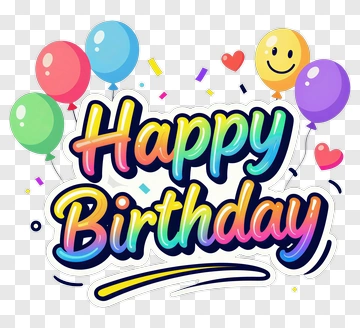 Happy Birthday Celebration With Colorful Balloons PNG