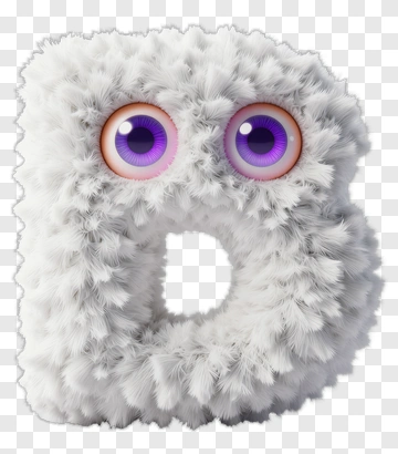 Fuzzy Letter B With Eyes PNG