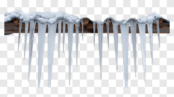 Icicles Hanging From A Wooden Beam PNG