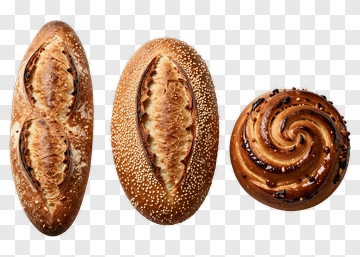 Assorted Bread Rolls With Sesame Seeds PNG