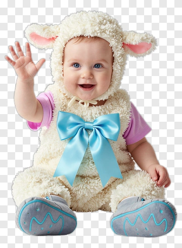 Happy Baby Dressed As A Lamb PNG