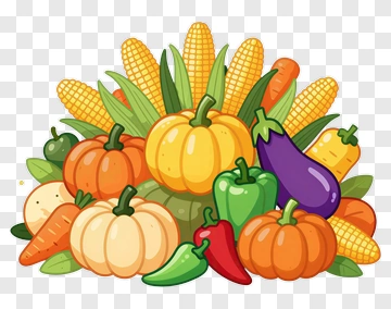 Colorful Vegetable Basket PNG