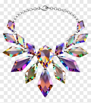 Colorful Crystal Necklace PNG