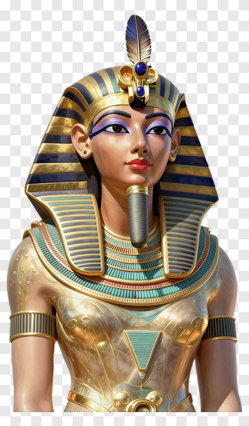 3D Egyptian Queen With Golden Jewelry PNG