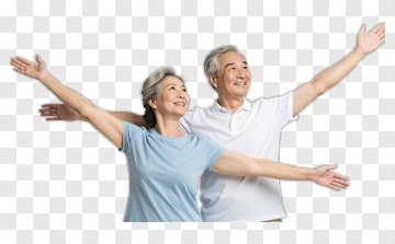 Happy Seniors Embracing Life PNG