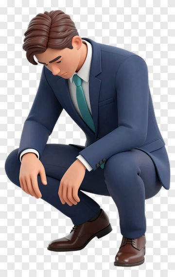 Businessman Kneeling In A Suit PNG