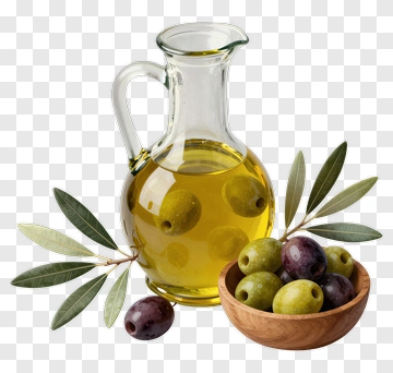 Olive Oil With Green And Black Olives PNG