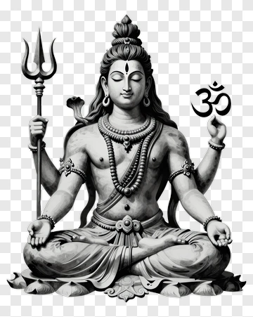 Hindu Deity With Trident And Om Symbol PNG