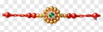 Decorative Beaded Bracelet With Green Gemstone PNG