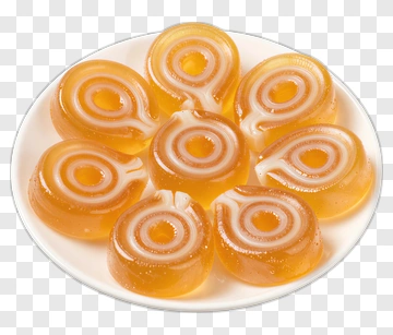 Colorful Jelly Candy Swirls On A Plate PNG