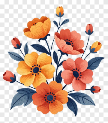 Colorful Flower Bouquet PNG