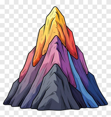 Colorful Mountain Peak PNG