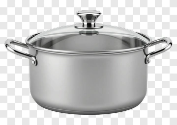 Stainless Steel Cooking Pot With Lid PNG
