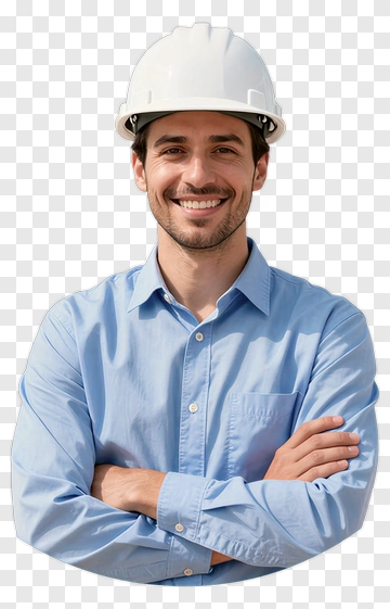 Smiling Construction Worker In A Hard Hat PNG
