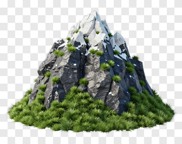 Mountain With Snow And Grass PNG