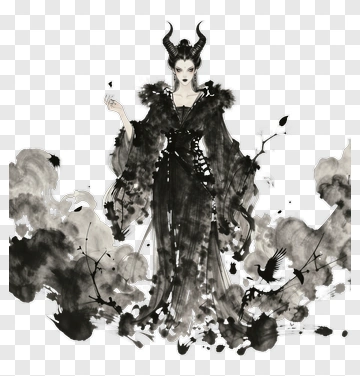 Elegant Woman In Black Dress With Artistic Flair PNG