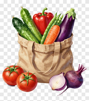 Vegetable Bag Filled With Fresh Produce PNG