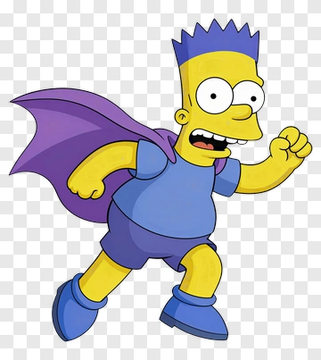 Superhero Bart Simpson Running PNG