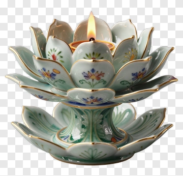 Lotus Flower Candle Holder PNG