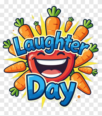 Laughter Day With Smiling Face And Carrots PNG