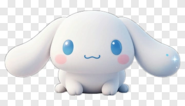 Cute Cartoon Bunny With Big Blue Eyes PNG