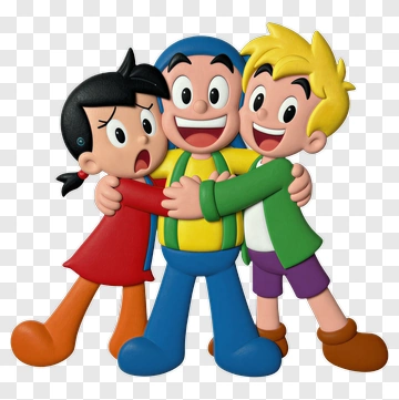 Cartoon Children Embracing Each Other PNG
