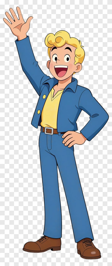 Cartoon Character Waving Hello PNG