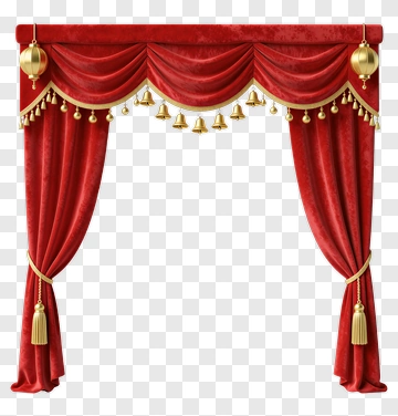Red Stage Curtain With Gold Accents PNG
