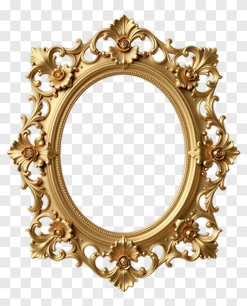 Gold Decorative Picture Frame PNG
