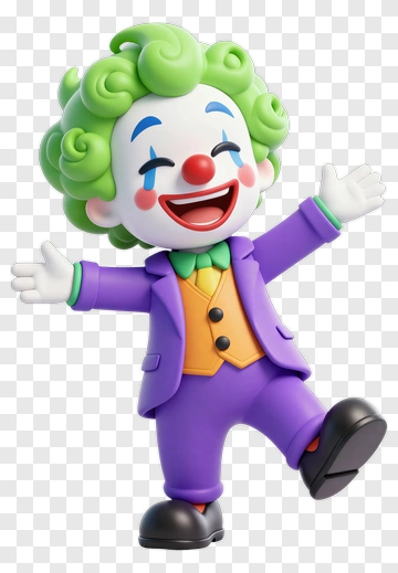 Cartoon Clown Smiling And Posing PNG