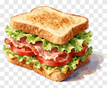 Sandwich With Lettuce, Tomato, And Ham PNG