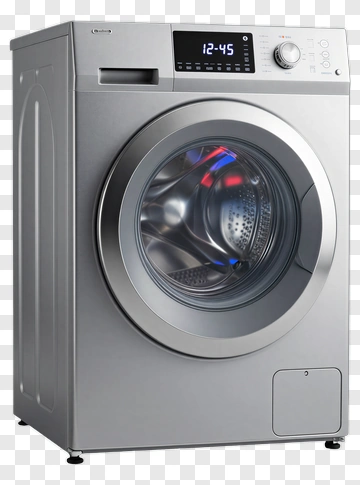 Modern Washing Machine With Digital Display PNG