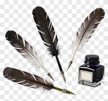 Quill Pens And Ink Bottle PNG