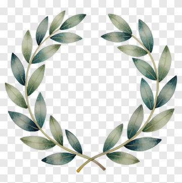 Watercolor Olive Leaf Wreath PNG