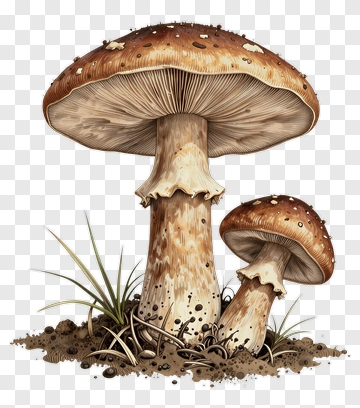 Mushrooms Growing In Soil PNG