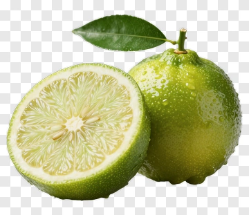 Fresh Lime With A Cut Half PNG