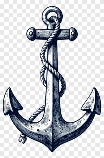 Vintage Anchor With Rope PNG