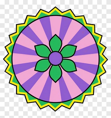 Colorful Flower Mandala Design PNG