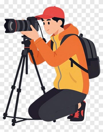 Photographer Taking A Picture With A Camera PNG