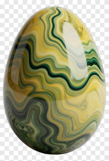 Decorative Egg With Green And Yellow Swirls PNG