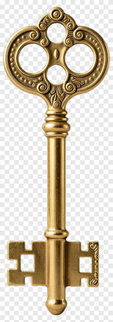 Golden Decorative Key PNG
