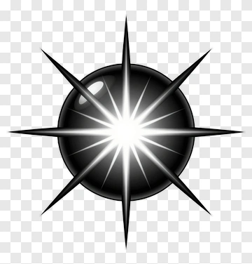 Black Starburst Shape With Radiating Points PNG