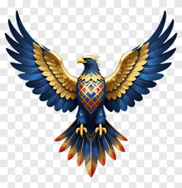 Colorful Eagle With Outstretched Wings PNG
