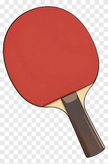 Red Table Tennis Paddle PNG