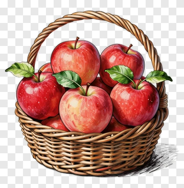 Basket Of Red Apples PNG