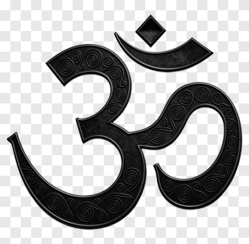 Om Symbol With Decorative Swirls PNG