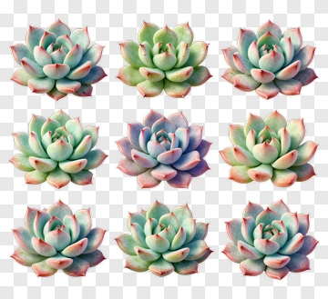 Succulent Plant Collection PNG