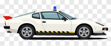 Police Car With Blue Light PNG