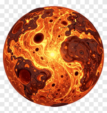 Abstract Lava Planet PNG