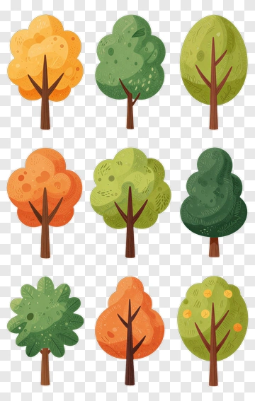 Colorful Tree Collection PNG